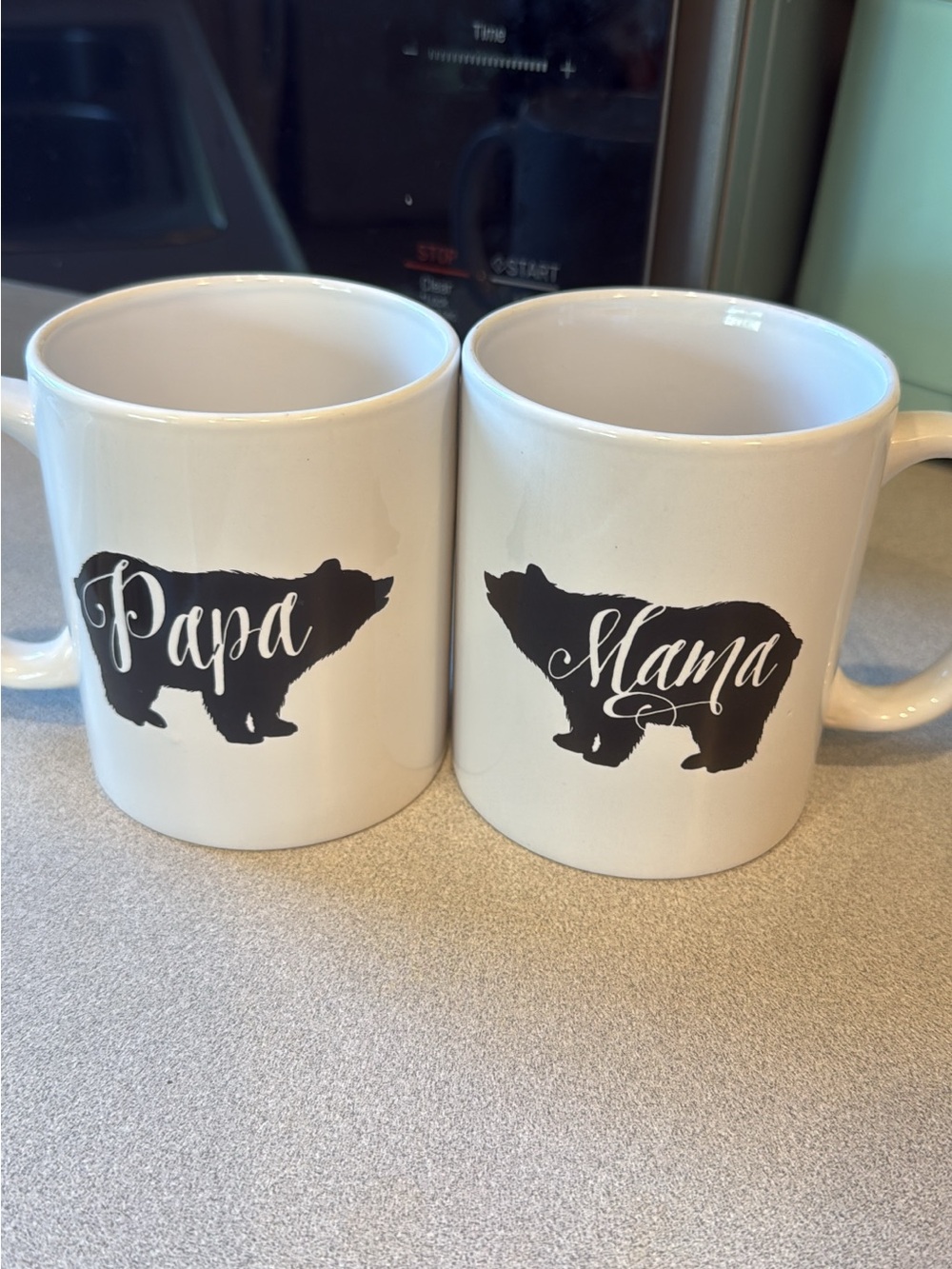 White 'Papa' Ceramic Coffee Mug with Black Bear Design